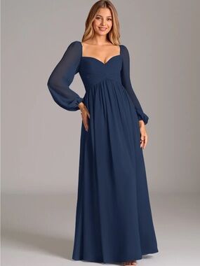 Azazie Bailee Dark Navy NWT
